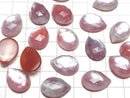 [Video] Carnelian x White Shell x Crystal AAA- Pear shape Rose Cut 18x13mm 2pcs