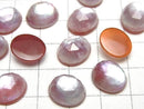 [Video] Carnelian x White Shell x Crystal AAA- Oval Rose Cut 12x10mm 2pcs