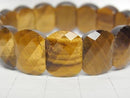 [Video] Yellow Tiger's Eye 2-Hole Faceted Rectangle 16x12x6mm 1strand (Bangle Bracelet)