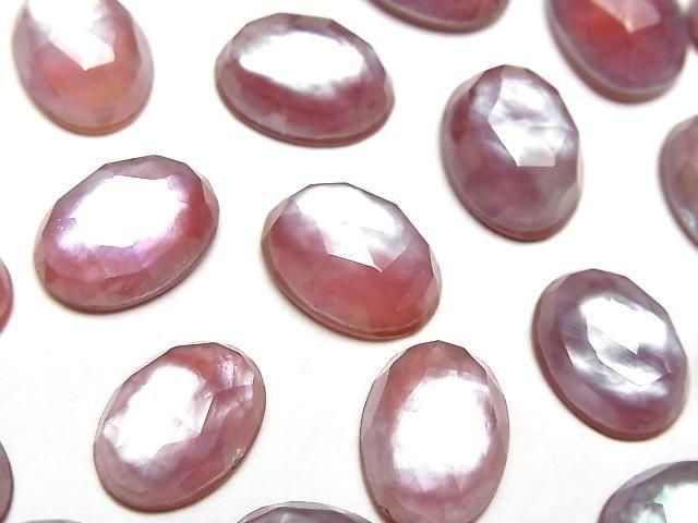[Video] Carnelian x White Shell x Crystal AAA- Oval Rose Cut 14x10mm 2pcs