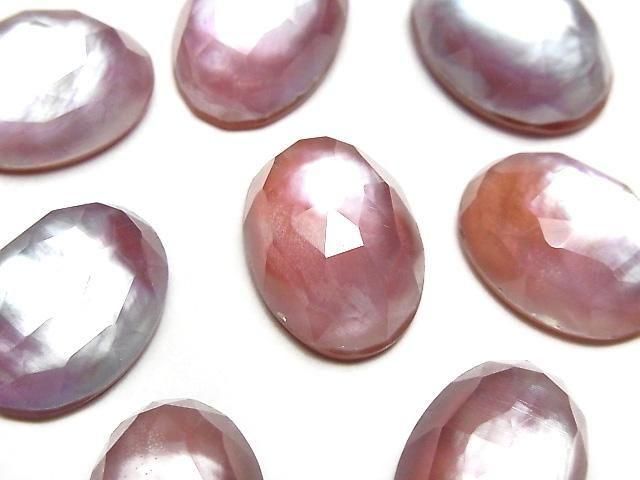 [Video] Carnelian x White Shell x Crystal AAA- Oval Rose Cut 18x13mm 2pcs