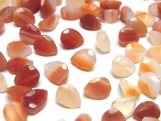 [Video] Mixed Carnelian Loose stone Pear shape Faceted 8x6mm 10pcs