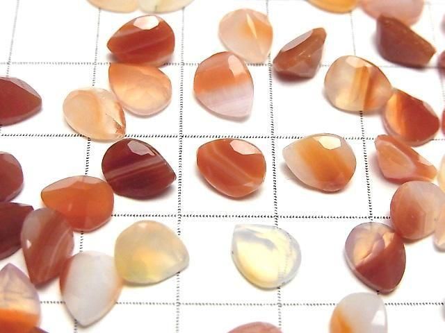 [Video] Mixed Carnelian Loose stone Pear shape Faceted 8x6mm 10pcs
