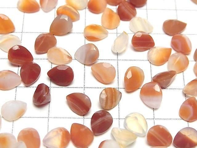 [Video] Mixed Carnelian Loose stone Pear shape Faceted 8x6mm 10pcs