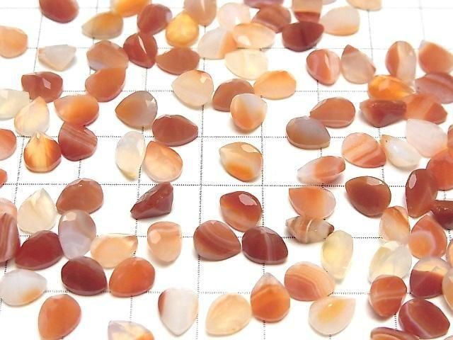 [Video] Mixed Carnelian Loose stone Pear shape Faceted 8x6mm 10pcs