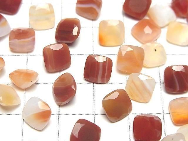 [Video] Mixed Carnelian Loose stone Square Faceted 8x8mm 5pcs