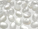 [Video] White Shell x Frosted Quartz AAA Oval Cabochon 14x10mm 2pcs
