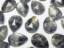 [Video] Onyx x Labradorite x Crystal AA++ Pear shape Rose Cut 18x13mm 2pcs