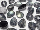 [Video] Onyx x Labradorite x Crystal AA++ Pear shape Rose Cut 18x13mm 2pcs