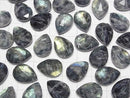 [Video] Onyx x Labradorite x Crystal AA++ Pear shape Rose Cut 18x13mm 2pcs