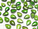 [Video]High Quality Chrome Diopside AAA- Pear shape Cabochon 7x5mm 1pc