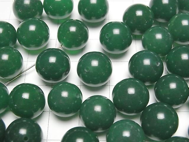 [Video] Green Onyx AAA Half Drilled Hole Round 12mm 5pcs