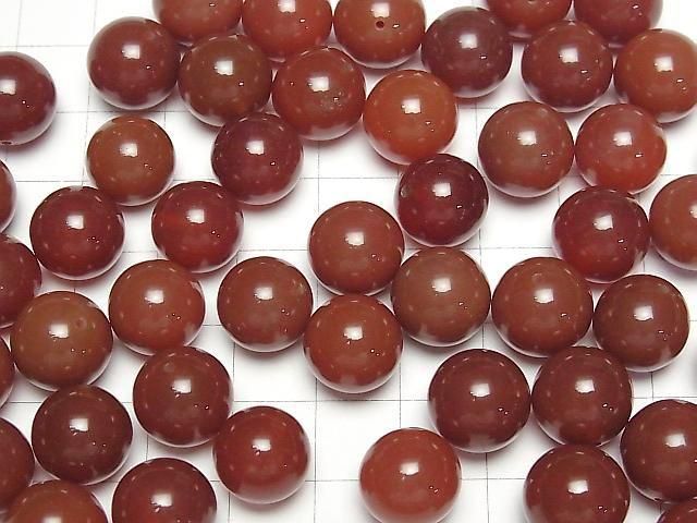 [Video] Red Agate AAA Half Drilled Hole Round 12mm 5pcs