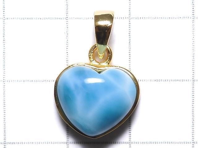 [Video][One of a kind] Larimar Pectolite AAA Pendant 18KGP NO.329