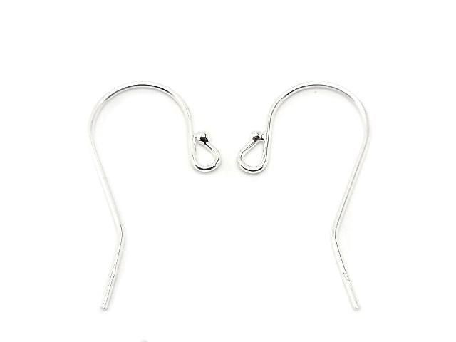 Silver925 Earwire 26x14mm with round beads [Pure Silver Finish] 2 pairs