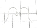 Silver925 Earwires 26x14mm with Round Beads [Pure Silver Finish][Rhodium Plated][18KGP] 2 Pairs