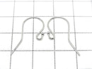 Silver925 Earwires 26x14mm with Round Beads [Pure Silver Finish][Rhodium Plated][18KGP] 2 Pairs