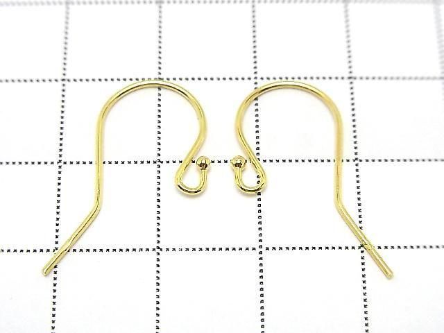 Silver925 Earwires 26x14mm with Round Beads [Pure Silver Finish][Rhodium Plated][18KGP] 2 Pairs