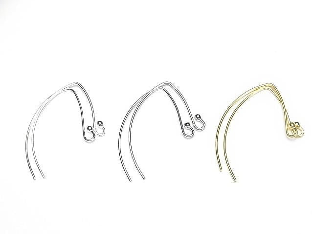 Silver925 Marquise Earwire 31x21mm [Sterling Silver Finish][Rhodium Plated][18KGP] 1pair
