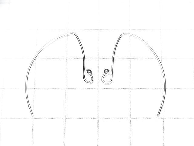 Silver925 Marquise Earwire 31x21mm [Sterling Silver Finish][Rhodium Plated][18KGP] 1pair
