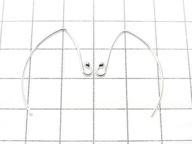 Silver925 Marquise Earwire 31x21mm [Sterling Silver Finish][18KGP] 1pair