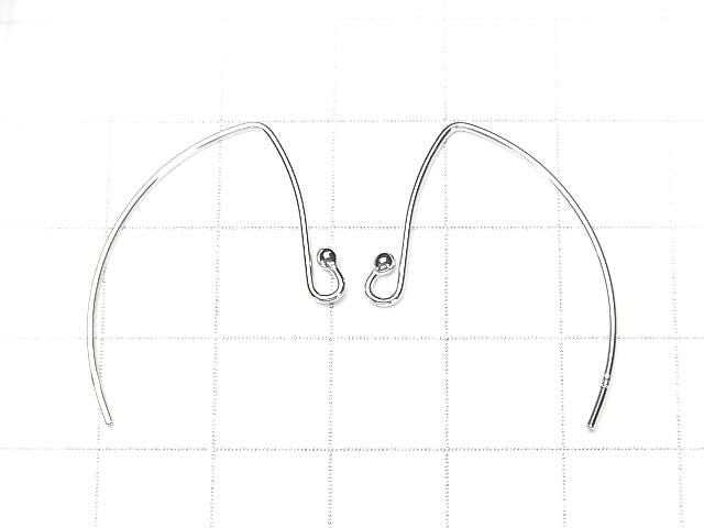 Silver925 Marquise Earwire 31x21mm [Sterling Silver Finish][Rhodium Plated][18KGP] 1pair