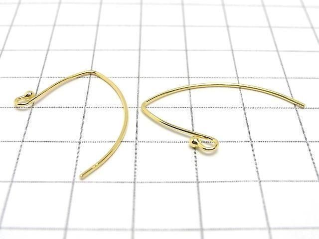 Silver925 Marquise Earwire 31x21mm [Sterling Silver Finish][18KGP] 1pair
