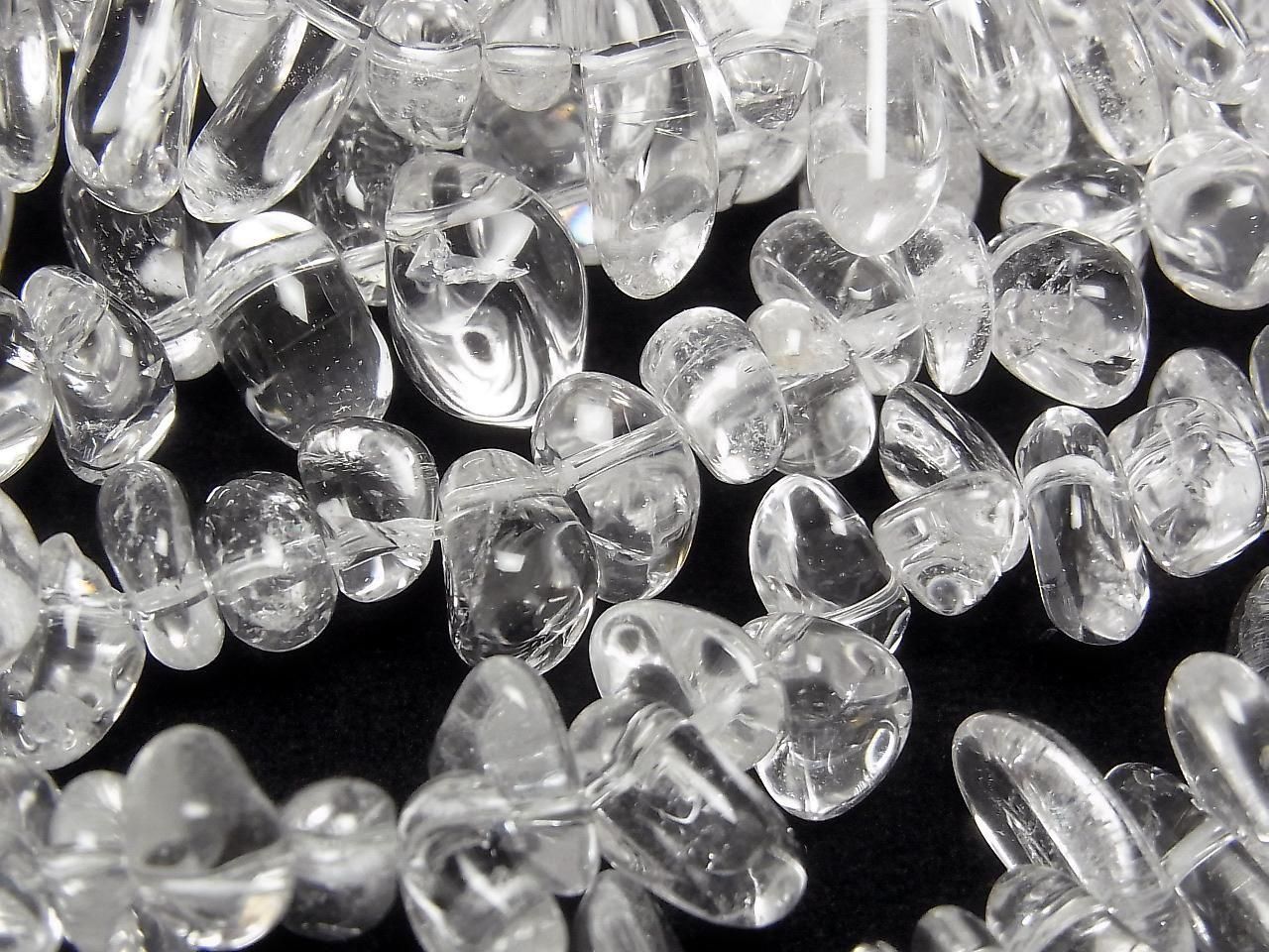 Cristal de quartz AAA - Pépites (petite taille) Perforées sur le dessus, 1 fil de perles (environ 15 pouces/38 cm)