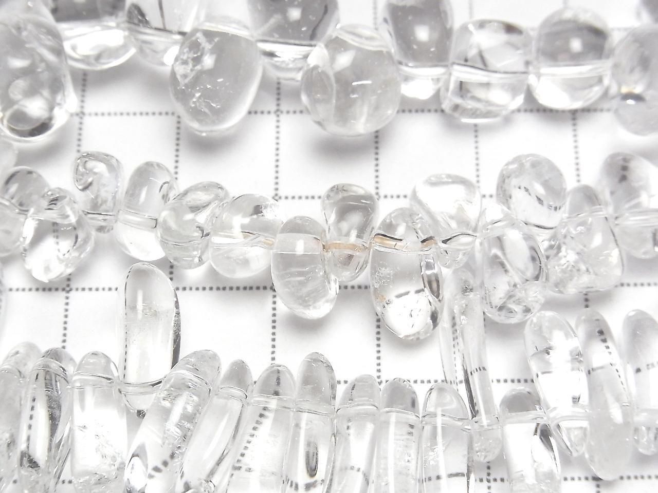 Cristal de quartz AAA - Pépites (petite taille) Perforées sur le dessus, 1 fil de perles (environ 15 pouces/38 cm)