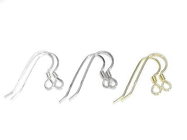 Silver925 Earwire 24x14mm [Sterling Silver Finish][Rhodium Plated][18KGP] 2pairs
