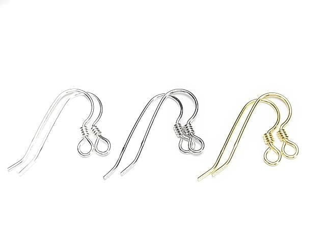 Silver925 Earwire 24x14mm [Sterling Silver Finish][Rhodium Plated][18KGP] 2pairs