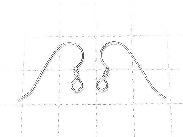 Silver925 Earwire 24x14mm [Sterling Silver Finish][Rhodium Plated][18KGP] 2pairs
