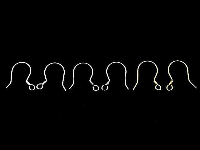 Silver925 Earwire 17x17mm [Sterling Silver Finish][Rhodium Plated][18KGP] 3pairs