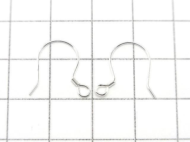 Silver925 Earwire 17x17mm [Sterling Silver Finish][Rhodium Plated][18KGP] 3pairs