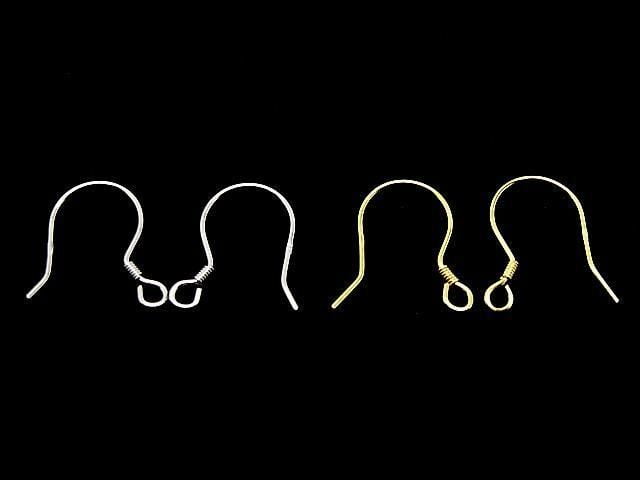 Silver925 Earwire 17x17mm [Sterling Silver Finish][Rhodium Plated][18KGP] 3pairs