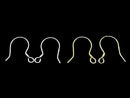 Silver925 Earwire 17x17mm [Sterling Silver Finish][Rhodium Plated][18KGP] 3pairs