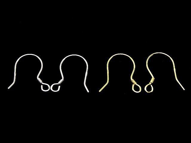 Silver925 Earwire 17x17mm [Sterling Silver Finish][Rhodium Plated][18KGP] 3pairs