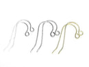 Silver925 Earwire 25x13mm [Sterling Silver Finish][Rhodium Plated][18KGP] 2pairs