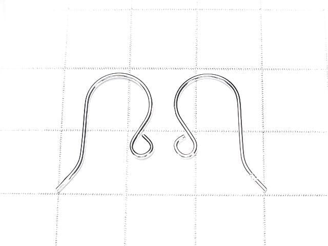 Silver925 Earwire 22x13mm [Sterling Silver Finish][Rhodium Plated][18KGP] 2pairs