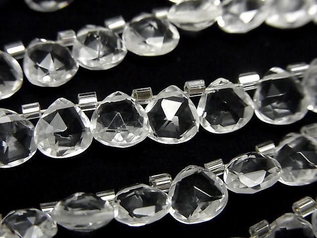 Hochwertiger Kristall AAA Kastanie Facettiert Briolette 6x6mm halb oder 1 Strang Perlen (ca. 28 Stück)