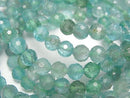 [Video] High Quality! Blue-Green Apatite AA++ 128 Faceted Round 6mm Bracelet