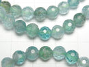 [Video] High Quality! Blue-Green Apatite AA++ 128 Faceted Round 6mm Bracelet