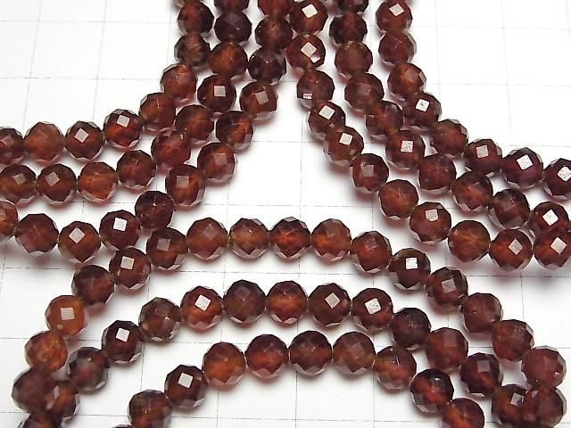 [Video]High Quality! Hessonite Garnet AA++ Faceted Round 6mm Bracelet