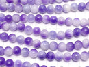 Purple & White Jade Round 8mm 1strand beads (aprx.15inch/36cm)