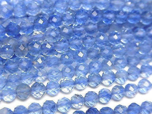 [Video]High Quality! Blueberry Quartz Glass 32Faceted Round 4mm 1strand beads (aprx.15inch/37cm)