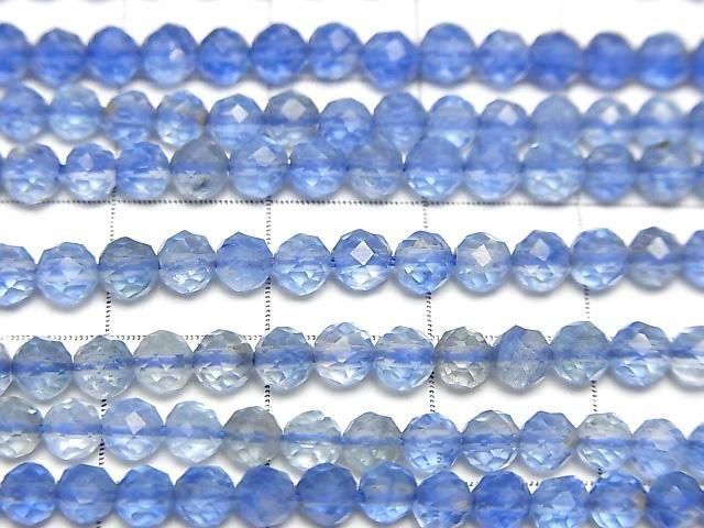 [Video]High Quality! Blueberry Quartz Glass 32Faceted Round 4mm 1strand beads (aprx.15inch/37cm)