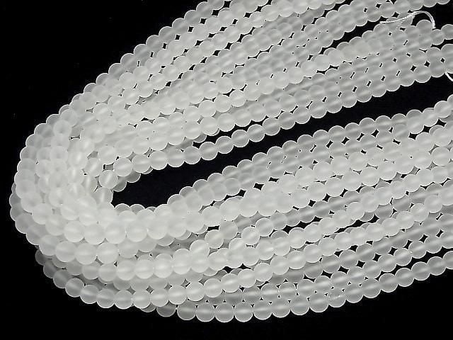 [Video]Frosted Quartz AAA- Round 6mm 1strand beads (aprx.15inch/37cm)