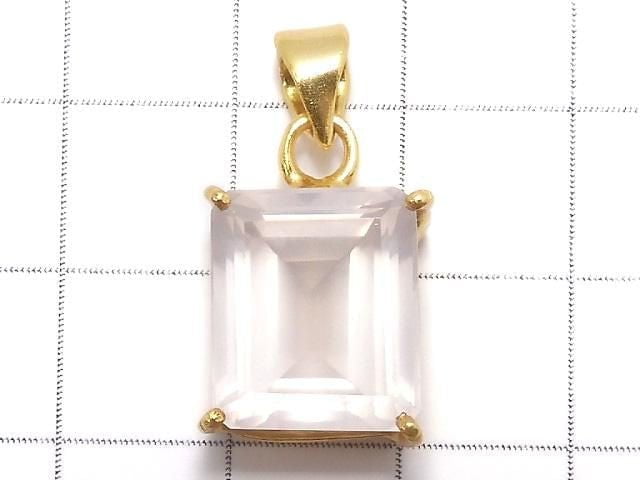 [Video][One of a kind] High Quality Rose Quartz AAA Faceted Pendant Silver925 NO.26
