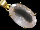 [Video][One of a kind] High Quality Rose Quartz AAA- Faceted Pendant Silver925 NO.27