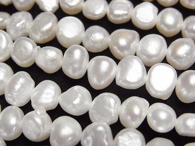[Video] Fresh Water Pearl AA+ Potato-Baroque 6-7mm White 1strand beads (aprx.14inch/34cm)